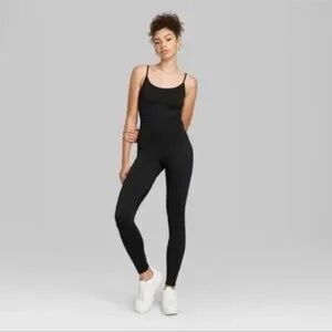 Black Ribbed Jumpsuit